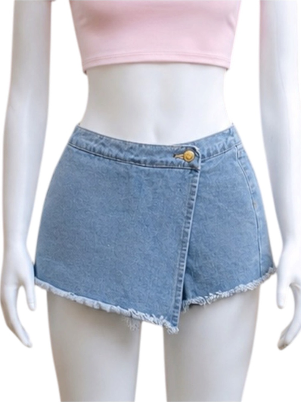 Soho blue Y2K Denim Jean Wrap Overlay Shorts size 2
